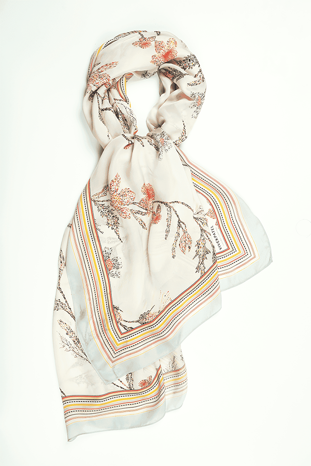 Monet Bloom Scarf- White